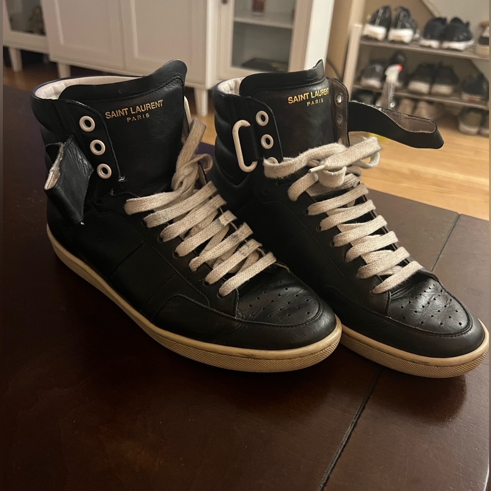Black high top Saint Laurent sneakers SL 12h